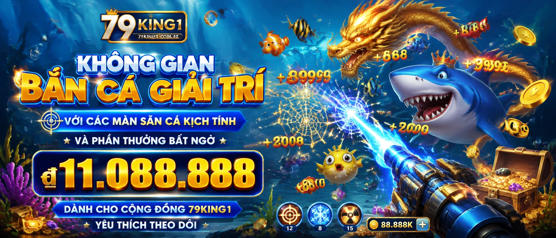 Bắn Cá Jackpot với giao diện sảnh sáng rõ