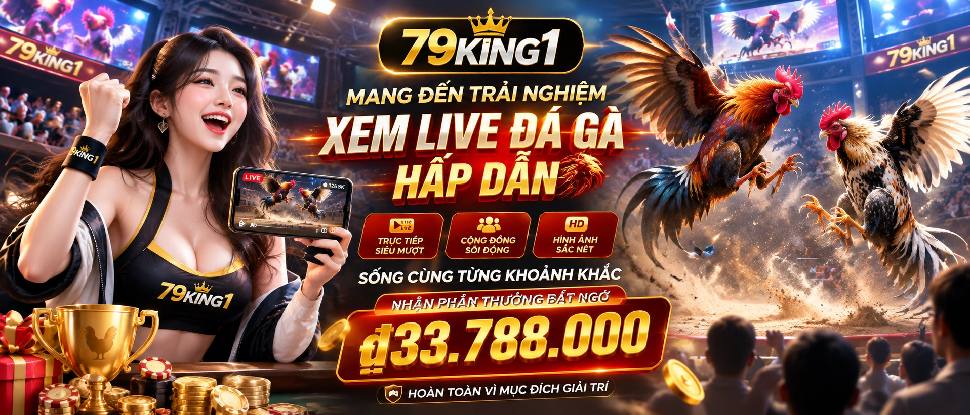 Giao diện mobile cho Đá Gà trên Android và iOS