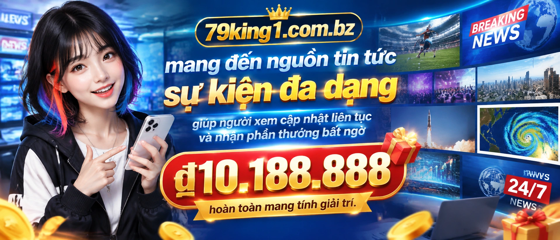 Người chơi xem tin khuyến mãi trên điện thoại